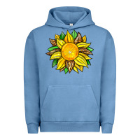 Pigment Pebble Blue lemon sunflower Urban Hoodie - Zillion Design Studio