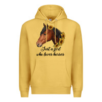 Antique Gold just a girl who loves horses Premium Hoodie - RanaPortraitStore