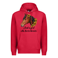 Cardinal just a girl who loves horses Premium Hoodie - RanaPortraitStore