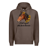 Coffee just a girl who loves horses Premium Hoodie - RanaPortraitStore