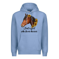 Colony Blue just a girl who loves horses Premium Hoodie - RanaPortraitStore