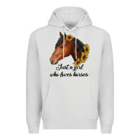 Dove Grey just a girl who loves horses Premium Hoodie - RanaPortraitStore