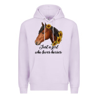 Lilac just a girl who loves horses Premium Hoodie - RanaPortraitStore