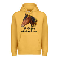Mustard just a girl who loves horses Premium Hoodie - RanaPortraitStore