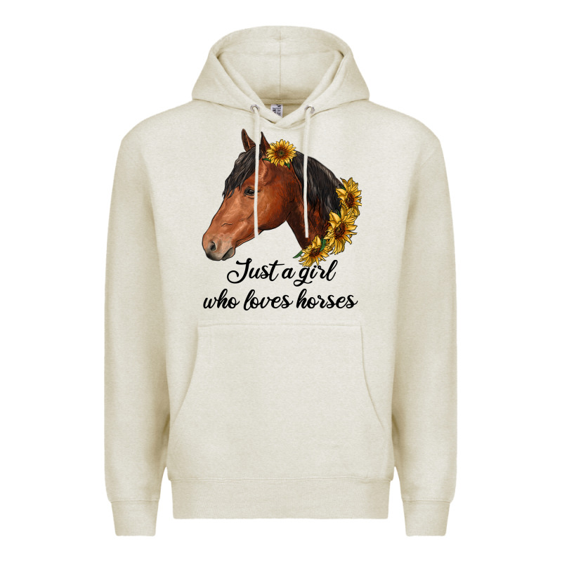 Just A Girl Who Loves Horses Premium Hoodie by RanaPortraitStore | Teevron