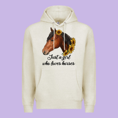Just A Girl Who Loves Horses Premium Hoodie Designed By Ranaportraitstore