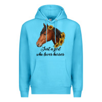 Ocean Blue just a girl who loves horses Premium Hoodie - RanaPortraitStore