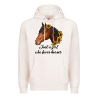 Pale Pink just a girl who loves horses Premium Hoodie - RanaPortraitStore