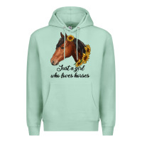 Seafoam just a girl who loves horses Premium Hoodie - RanaPortraitStore