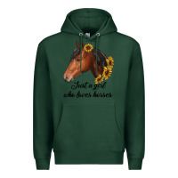 Sports Green just a girl who loves horses Premium Hoodie - RanaPortraitStore