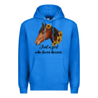 True Royal just a girl who loves horses Premium Hoodie - RanaPortraitStore