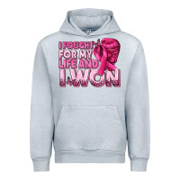 Heather Grey I Fought For My Life and I Won Breast Cancer Urban Hoodie - texasbilliewilder