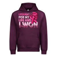 Mauve Wine I Fought For My Life and I Won Breast Cancer Urban Hoodie - texasbilliewilder