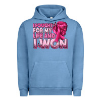 Pigment Pebble Blue I Fought For My Life and I Won Breast Cancer Urban Hoodie - texasbilliewilder