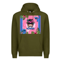 Army Green ohana stitch messy bun Premium Hoodie - Zillion Design Studio