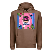 Chestnut ohana stitch messy bun Premium Hoodie - Zillion Design Studio