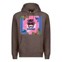 Coffee ohana stitch messy bun Premium Hoodie - Zillion Design Studio