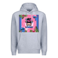 Heather Grey ohana stitch messy bun Premium Hoodie - Zillion Design Studio