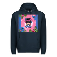Navy ohana stitch messy bun Premium Hoodie - Zillion Design Studio