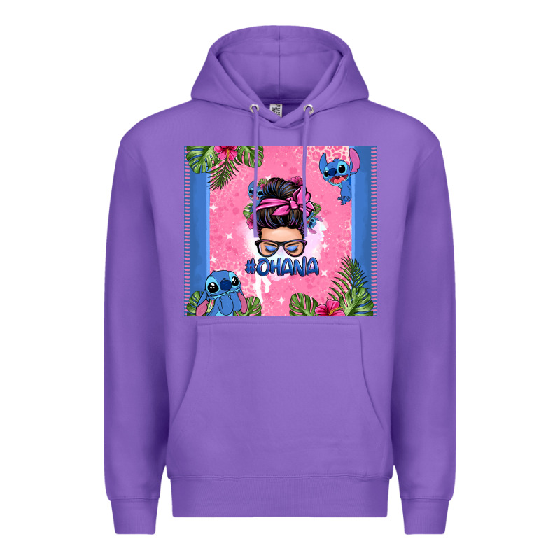 Ohana Stitch Messy Bun Premium Hoodie by Zillion Design Studio | Teevron