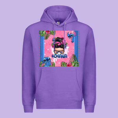 Ohana Stitch Messy Bun Premium Hoodie Designed By Zillion Design Studio