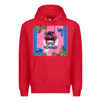 Red ohana stitch messy bun Premium Hoodie - Zillion Design Studio