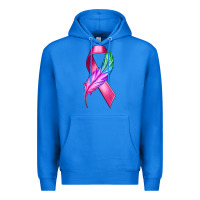 True Royal Breast Cancer Ribbon with Feather Premium Hoodie - texasbilliewilder
