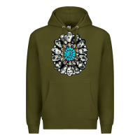 Army Green cowhide aztec gemstone Premium Hoodie - RanaPortraitStore