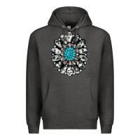 Charcoal Heather cowhide aztec gemstone Premium Hoodie - RanaPortraitStore