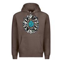 Coffee cowhide aztec gemstone Premium Hoodie - RanaPortraitStore