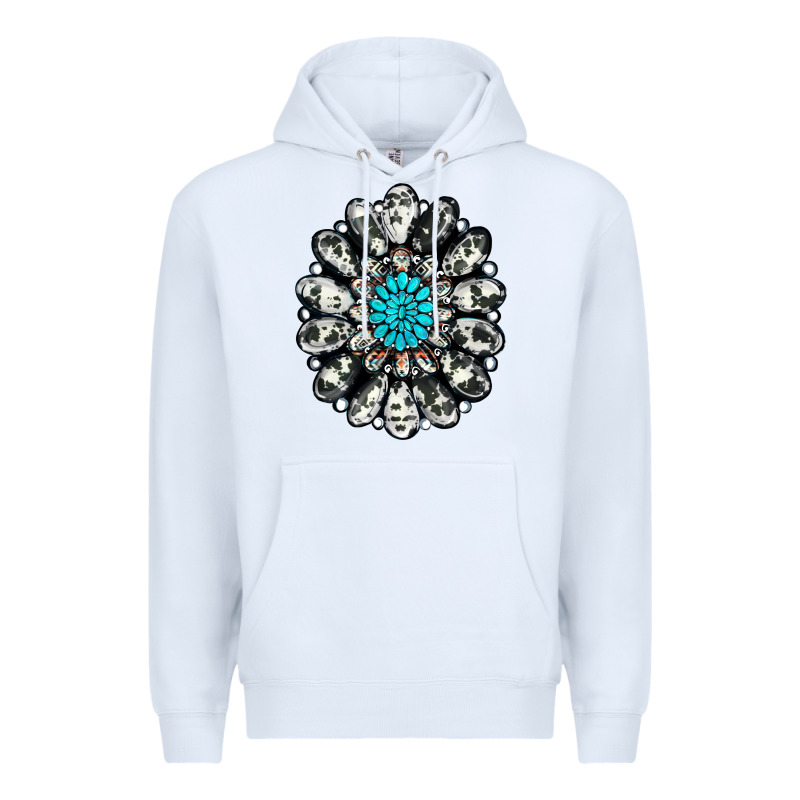 Cowhide Aztec Gemstone Premium Hoodie by RanaPortraitStore | Teevron