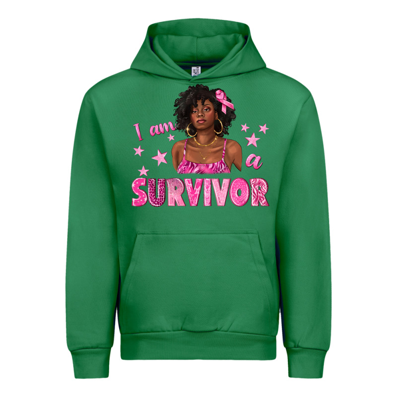 I Am A Survivor Breast Cancer With Afro Woman Urban Hoodie by texasbilliewilder | Teevron