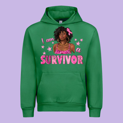 I Am A Survivor Breast Cancer With Afro Woman Urban Hoodie Designed By Texasbilliewilder