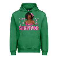 Emerald I Am a Survivor Breast Cancer with Afro Woman Urban Hoodie - texasbilliewilder