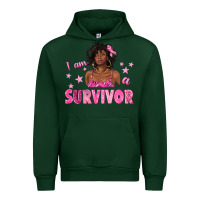 Forest Green I Am a Survivor Breast Cancer with Afro Woman Urban Hoodie - texasbilliewilder