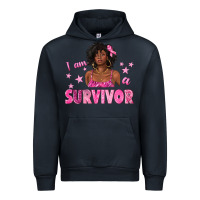 Navy I Am a Survivor Breast Cancer with Afro Woman Urban Hoodie - texasbilliewilder