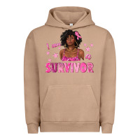 Pigment Burro I Am a Survivor Breast Cancer with Afro Woman Urban Hoodie - texasbilliewilder