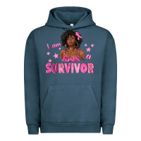 Pigment Midnight Navy I Am a Survivor Breast Cancer with Afro Woman Urban Hoodie - texasbilliewilder