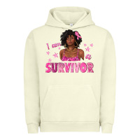 Pigment Pistachio I Am a Survivor Breast Cancer with Afro Woman Urban Hoodie - texasbilliewilder