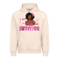 Sandshell I Am a Survivor Breast Cancer with Afro Woman Urban Hoodie - texasbilliewilder