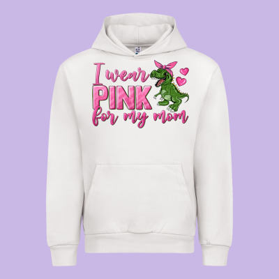 I Wear Pink For My Mom Urban Hoodie Designed By Texasbilliewilder
