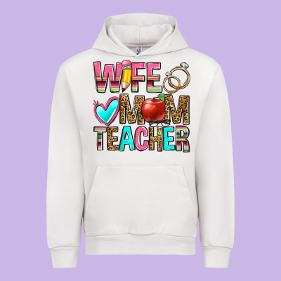 Wife Mom Teacher Urban Hoodie Designed By Zillion Design Studio