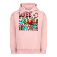 Pigment Salmon wife mom teacher Urban Hoodie - Zillion Design Studio