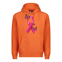 Carrot Breast Cancer Ribbon with Butterfly Premium Hoodie - texasbilliewilder