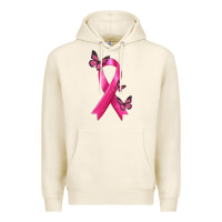Tofu Breast Cancer Ribbon with Butterfly Premium Hoodie - texasbilliewilder