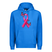 True Royal Breast Cancer Ribbon with Butterfly Premium Hoodie - texasbilliewilder
