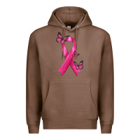 Chestnut Breast Cancer Ribbon with Butterfly Premium Hoodie - texasbilliewilder