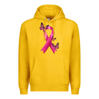 Lemon Breast Cancer Ribbon with Butterfly Premium Hoodie - texasbilliewilder