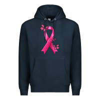 Breast Cancer Ribbon With Butterfly Premium Hoodie | Teevron