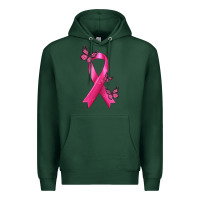 Sports Green Breast Cancer Ribbon with Butterfly Premium Hoodie - texasbilliewilder
